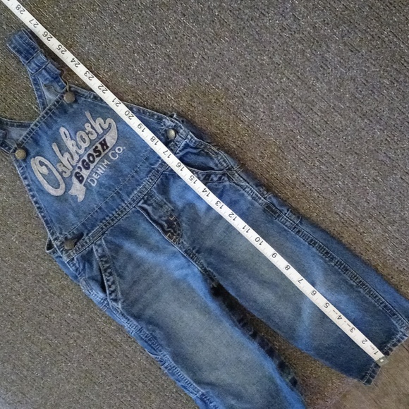 💙OshKosh B'gosh💙 - Blue/Gray Front Logo Denim Overalls - Picture 11 of 12